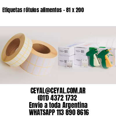 Etiquetas rótulos alimentos – 81 x 200