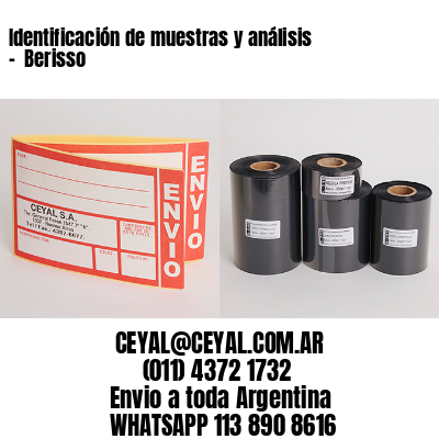 Identificación de muestras y análisis –  Berisso