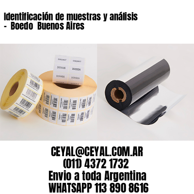 Identificación de muestras y análisis –  Boedo  Buenos Aires