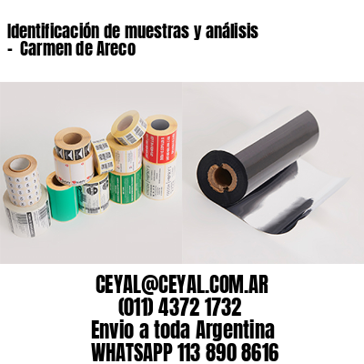 Identificación de muestras y análisis –  Carmen de Areco