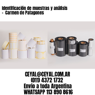 Identificación de muestras y análisis –  Carmen de Patagones