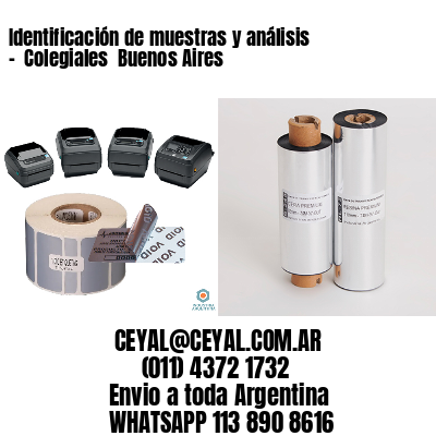 Identificación de muestras y análisis –  Colegiales  Buenos Aires