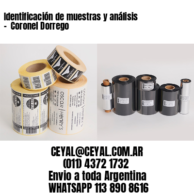 Identificación de muestras y análisis –  Coronel Dorrego
