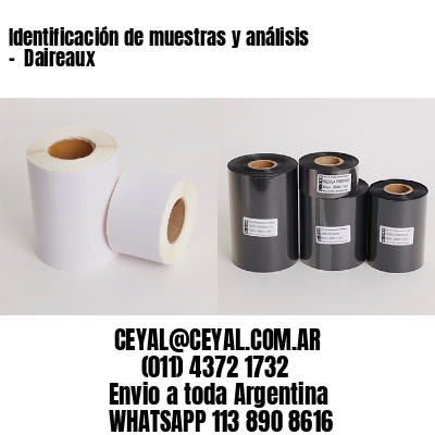 Identificación de muestras y análisis –  Daireaux