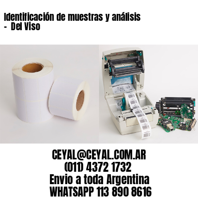 Identificación de muestras y análisis –  Del Viso
