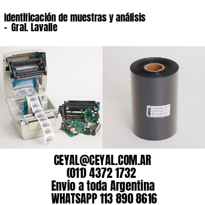 Identificación de muestras y análisis –  Gral. Lavalle