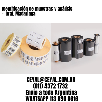 Identificación de muestras y análisis –  Gral. Madariaga