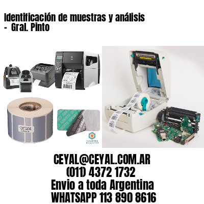 Identificación de muestras y análisis –  Gral. Pinto