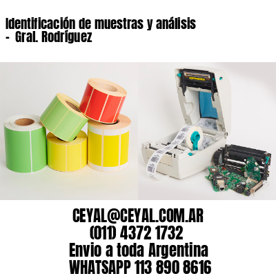 Identificación de muestras y análisis –  Gral. Rodríguez