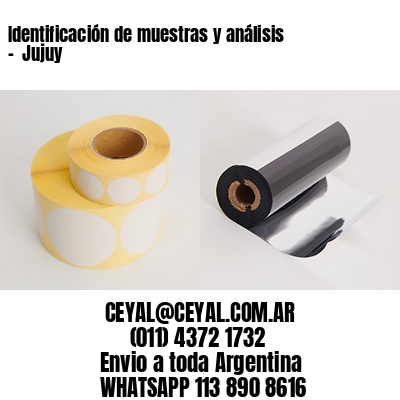 Identificación de muestras y análisis –  Jujuy