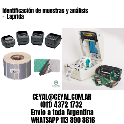 Identificación de muestras y análisis –  Laprida