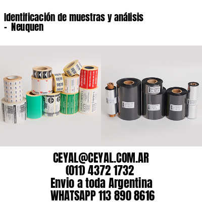 Identificación de muestras y análisis –  Neuquen