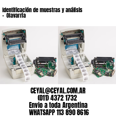 Identificación de muestras y análisis –  Olavarría