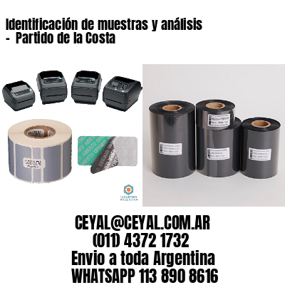 Identificación de muestras y análisis –  Partido de la Costa