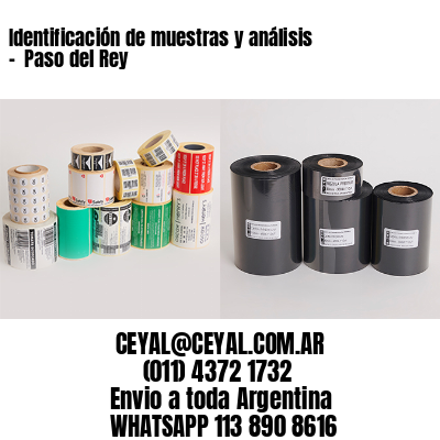 Identificación de muestras y análisis –  Paso del Rey