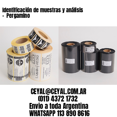 Identificación de muestras y análisis –  Pergamino