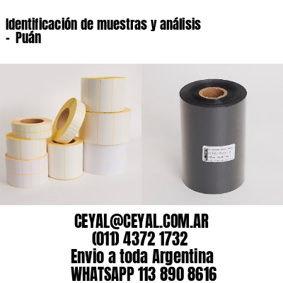 Identificación de muestras y análisis –  Puán