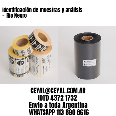 Identificación de muestras y análisis –  Rio Negro