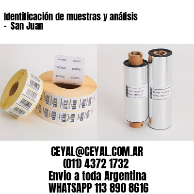 Identificación de muestras y análisis –  San Juan