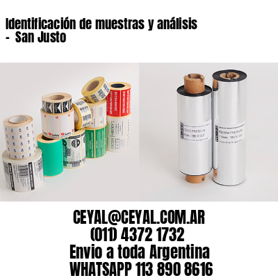 Identificación de muestras y análisis –  San Justo