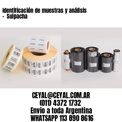 Identificación de muestras y análisis –  Suipacha