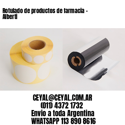 Rotulado de productos de farmacia –  Alberti