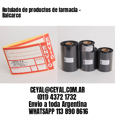 Rotulado de productos de farmacia –  Balcarce