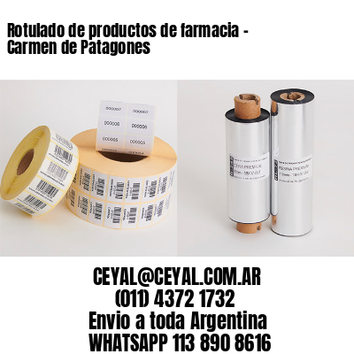 Rotulado de productos de farmacia –  Carmen de Patagones