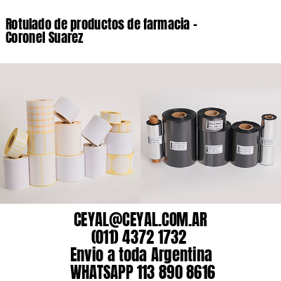 Rotulado de productos de farmacia –  Coronel Suarez