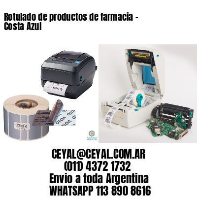 Rotulado de productos de farmacia –  Costa Azul