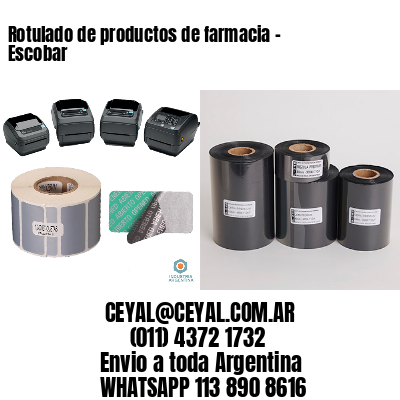 Rotulado de productos de farmacia –  Escobar