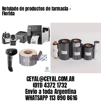 Rotulado de productos de farmacia –  Florida