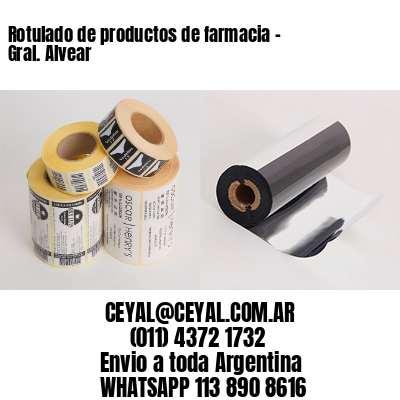 Rotulado de productos de farmacia –  Gral. Alvear