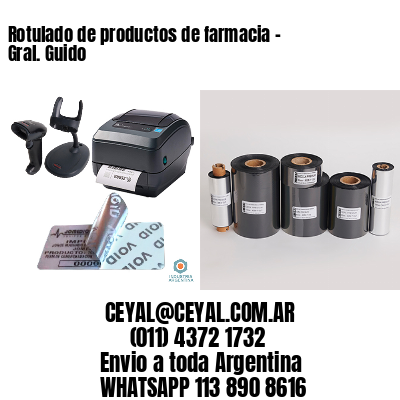 Rotulado de productos de farmacia –  Gral. Guido