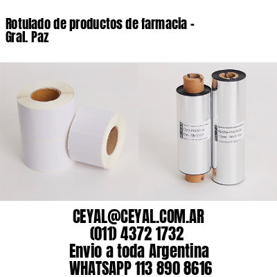 Rotulado de productos de farmacia –  Gral. Paz