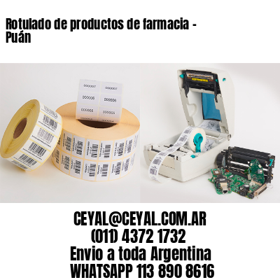 Rotulado de productos de farmacia –  Puán