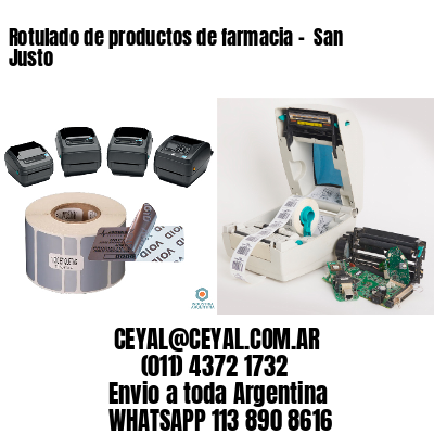 Rotulado de productos de farmacia –  San Justo