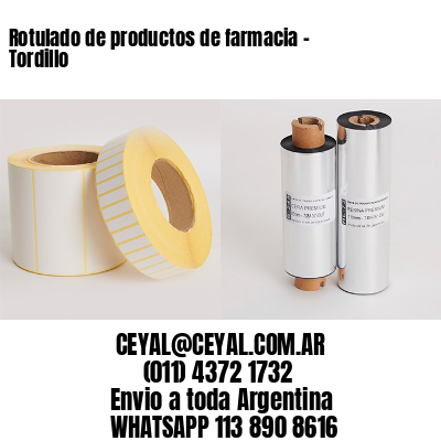 Rotulado de productos de farmacia –  Tordillo