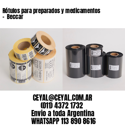 Rótulos para preparados y medicamentos –  Beccar