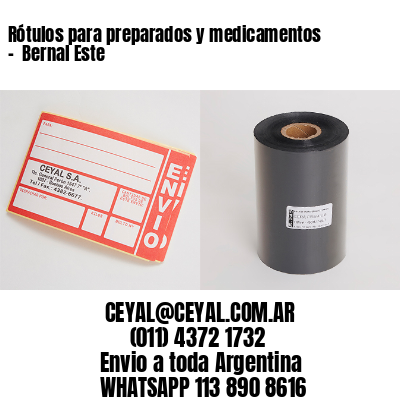 Rótulos para preparados y medicamentos –  Bernal Este