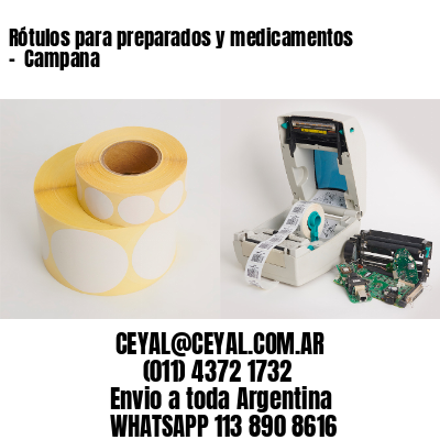 Rótulos para preparados y medicamentos –  Campana