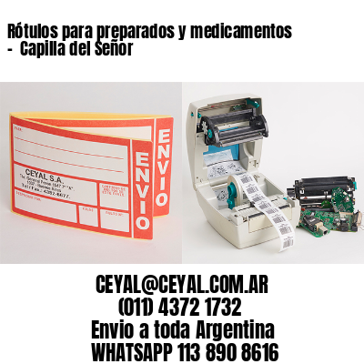 Rótulos para preparados y medicamentos –  Capilla del Señor