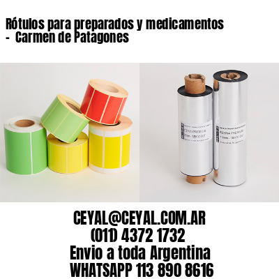 Rótulos para preparados y medicamentos –  Carmen de Patagones