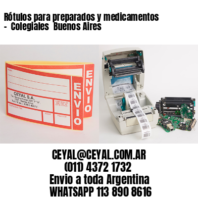 Rótulos para preparados y medicamentos –  Colegiales  Buenos Aires