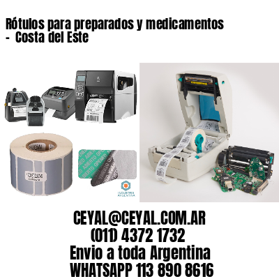 Rótulos para preparados y medicamentos –  Costa del Este
