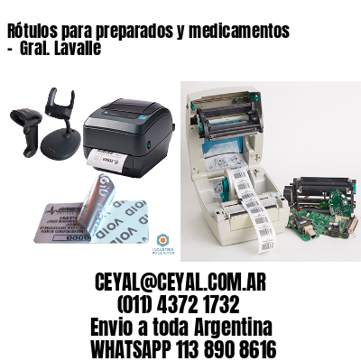 Rótulos para preparados y medicamentos –  Gral. Lavalle
