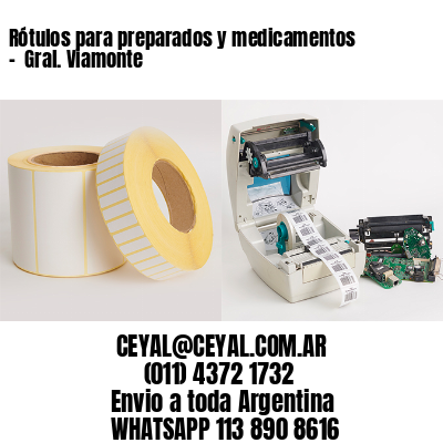 Rótulos para preparados y medicamentos –  Gral. Viamonte