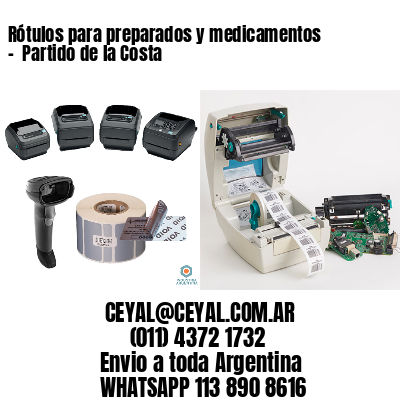 Rótulos para preparados y medicamentos –  Partido de la Costa