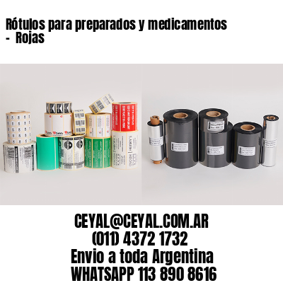 Rótulos para preparados y medicamentos –  Rojas
