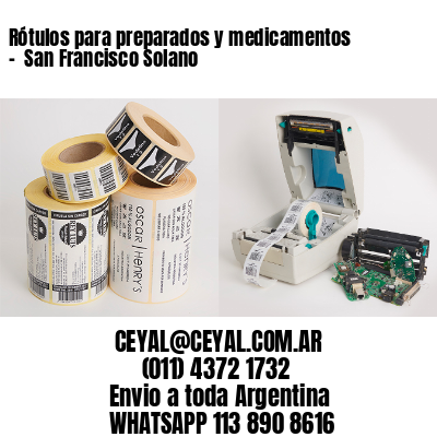 Rótulos para preparados y medicamentos –  San Francisco Solano
